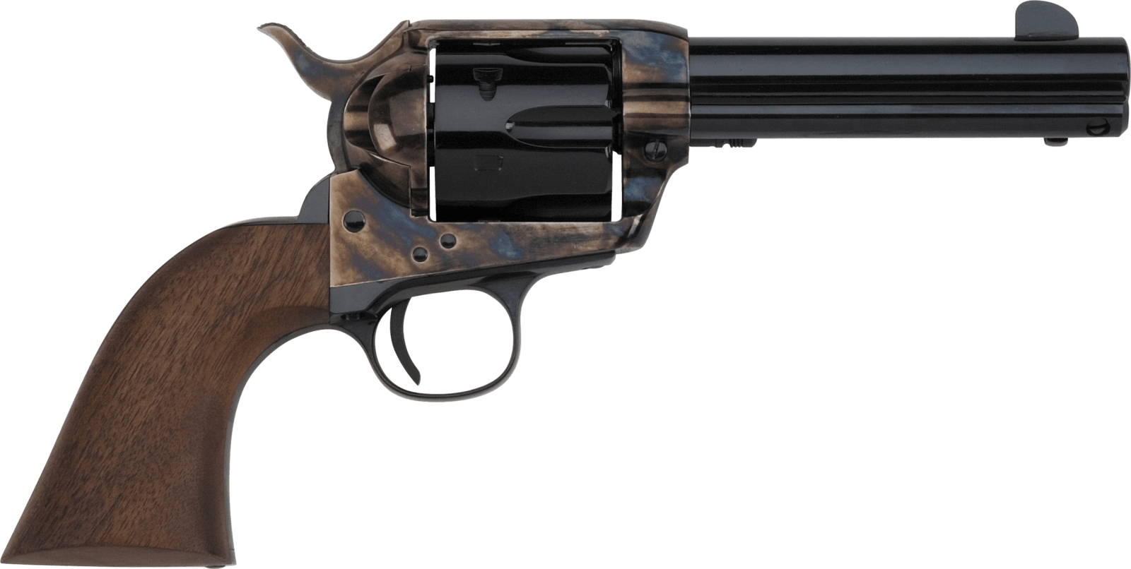 Pietta HF357CHS434NM 1873 Great Western II Californian 357 Mag 6rd 4.75" Blued Steel Barrel & Cylinder, Color Case Hardened Steel Frame, Walnut Grip, Exposed Hammer