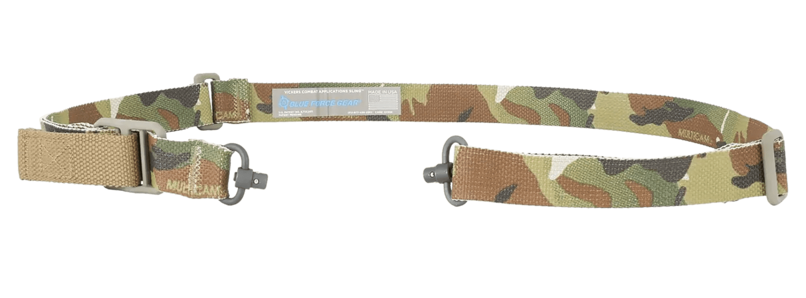 Blue Force Gear VCASPB125AAMC Vickers Push Button Sling MultiCam Cordura 36"-62" OAL Padded Rifle