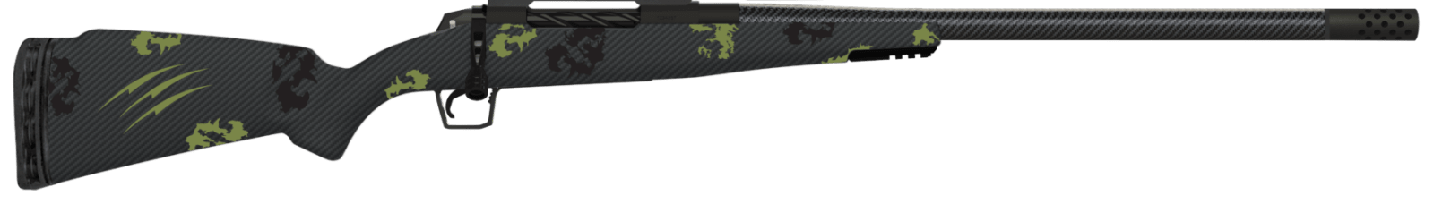 Fierce Firearms TROG300PRC22BF CT Rogue 300 PRC 3+1 22" Carbon Fiber Barrel, Black Cerakote Titanium Rec, Forest Camo Rogue Stock