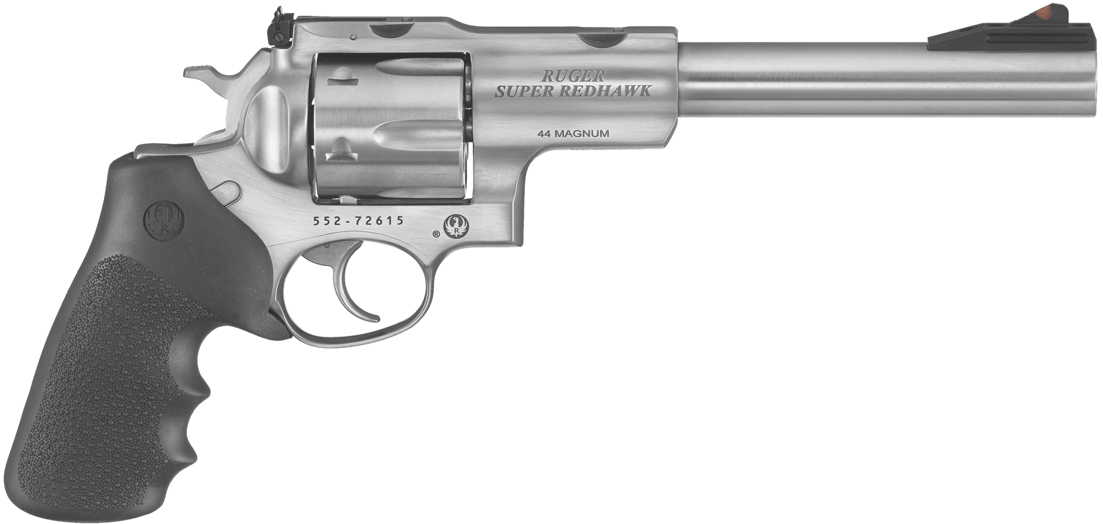 Ruger 5501 Super Redhawk  44 Rem Mag/44 Special 6rd 7.50" Satin Stainless Steel w/Integral Mount Barrel, Satin Stainless Cylinder & Frame, Black Hogue Tamer Monogrip, Transfer Bar Safety