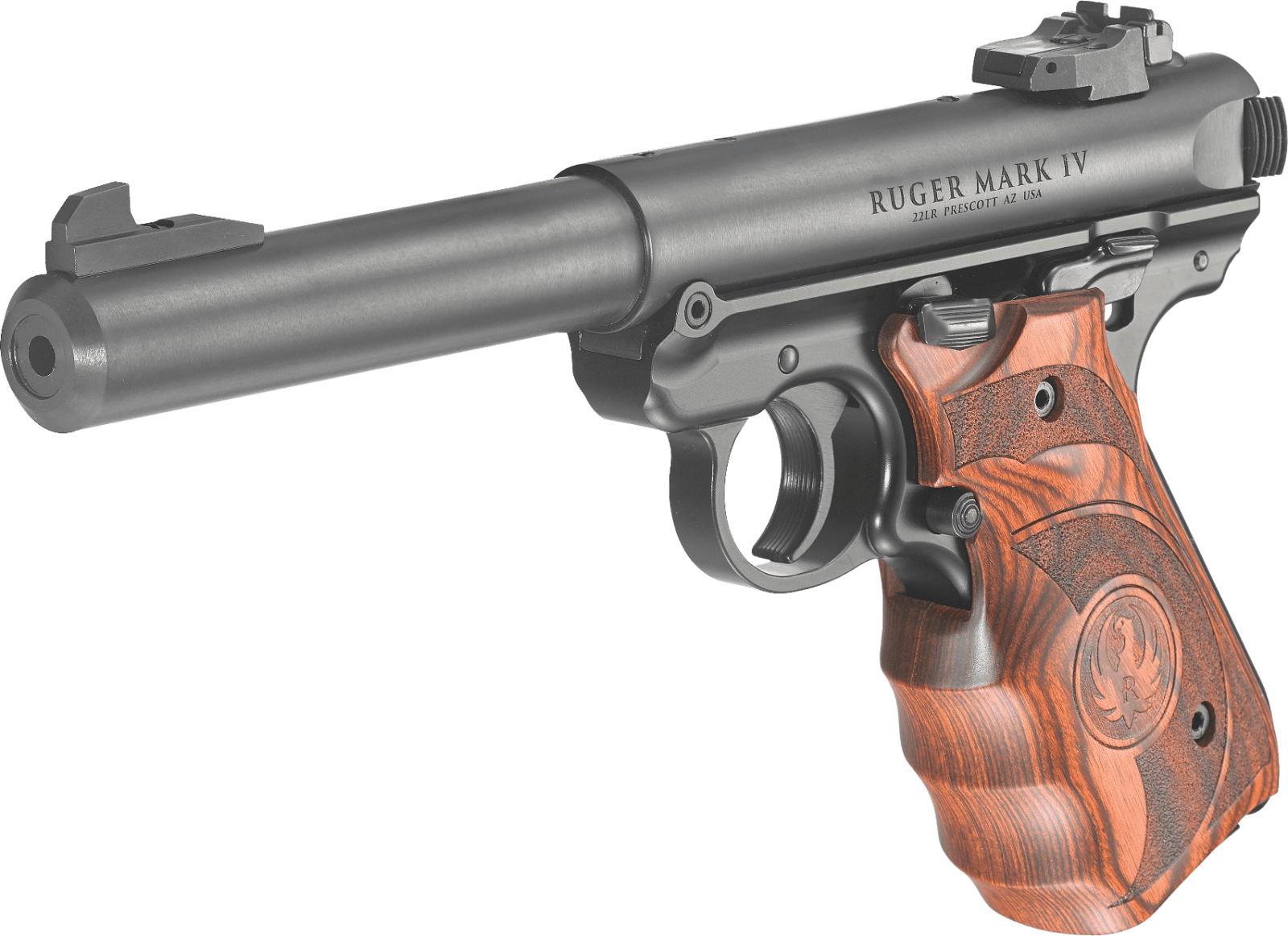 Ruger 40159 Mark IV Target 22 LR 10+1 5.50" Stainless Bull Barrel, Blued Steel Drilled & Tapped Receiver, Target Laminate w/Finger Groove Grip, Right Hand