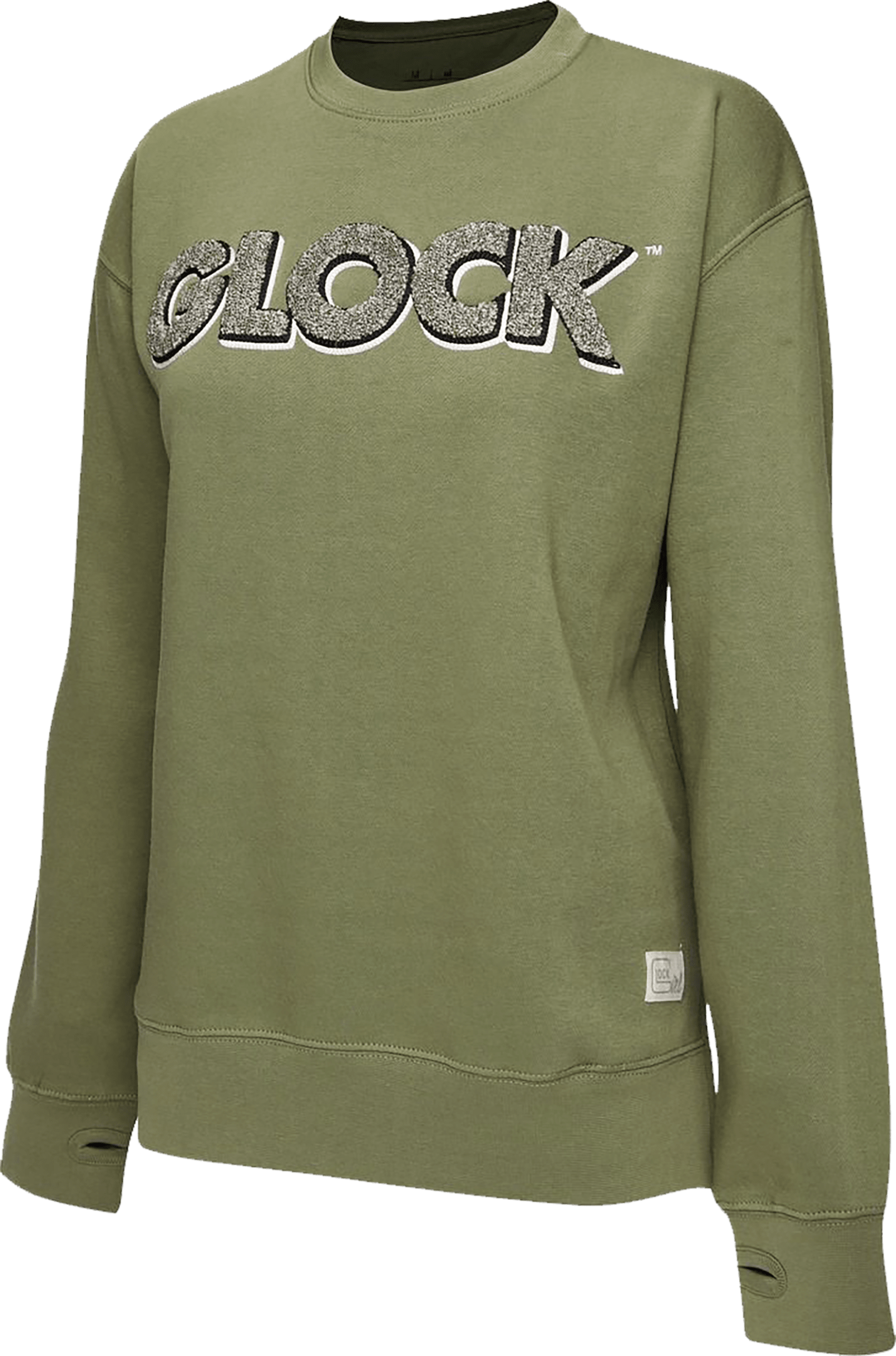 Glock AP96261 Crewneck Raglan Fleece Olive Cotton/Polyester Long Sleeve Medium