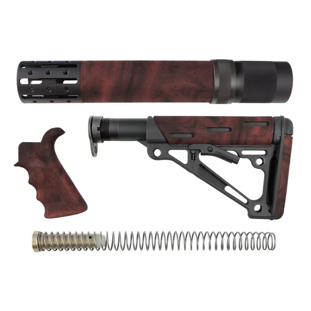 Hogue AR-15/M-16 Kit Overmolded Grip/Forend/Collapsible Buttstock Red Lava