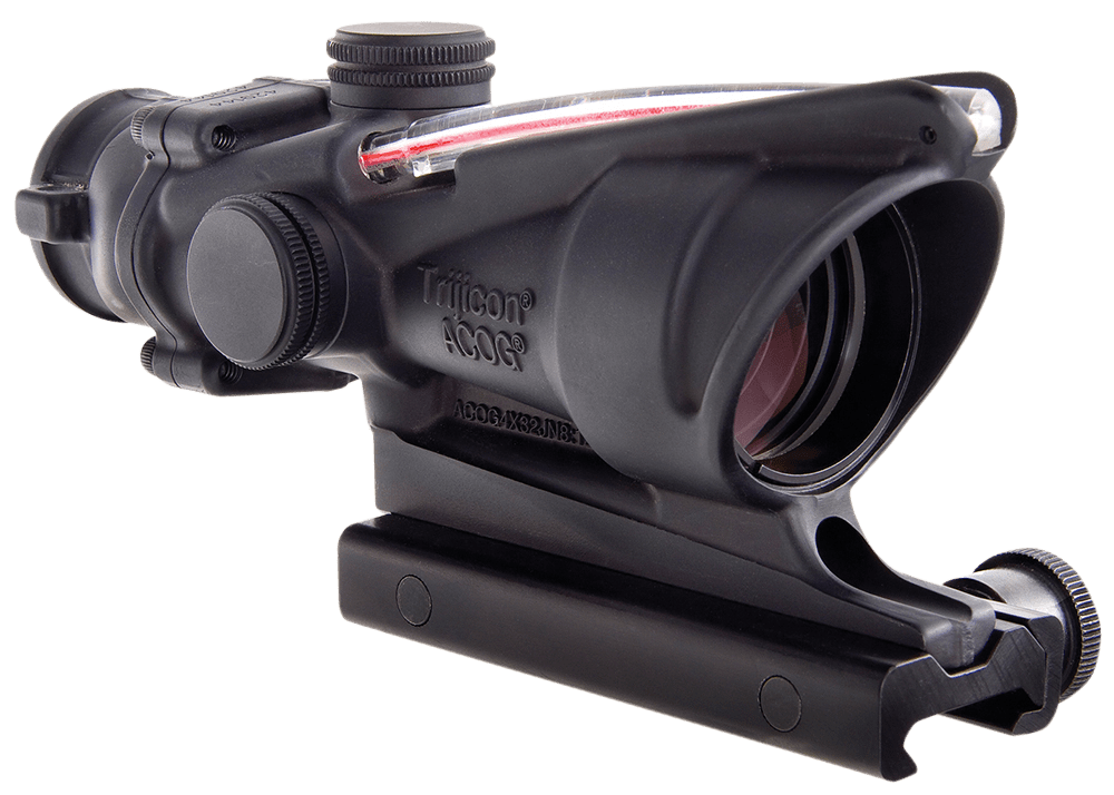 Trijicon 100219 ACOG  Black Hardcoat Anodized 4x32mm Illuminated Red Horseshoe .223/5.56 BDC Reticle