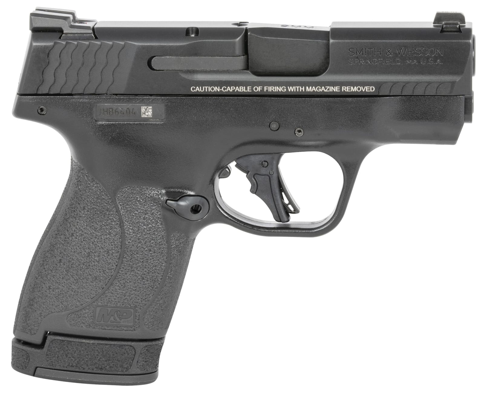 Smith & Wesson 13250 M&P Shield Plus Micro-Compact 9mm Luger 10+1/13+1, 3.10" Black Stainless Steel Barrel, Matte Black Armonite Serrated Slide, Matte Black Polymer Frame, No Thumb Safety