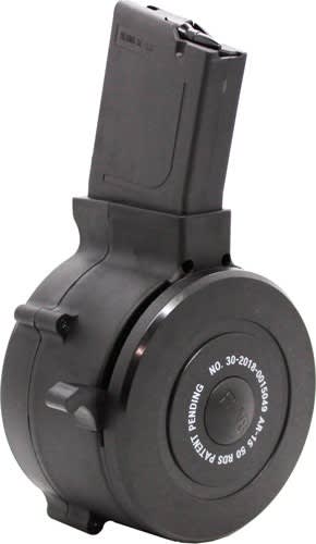 IVER JOHNSON MAGAZINE AR15 223 50RD DRUM BLACK POLYMER