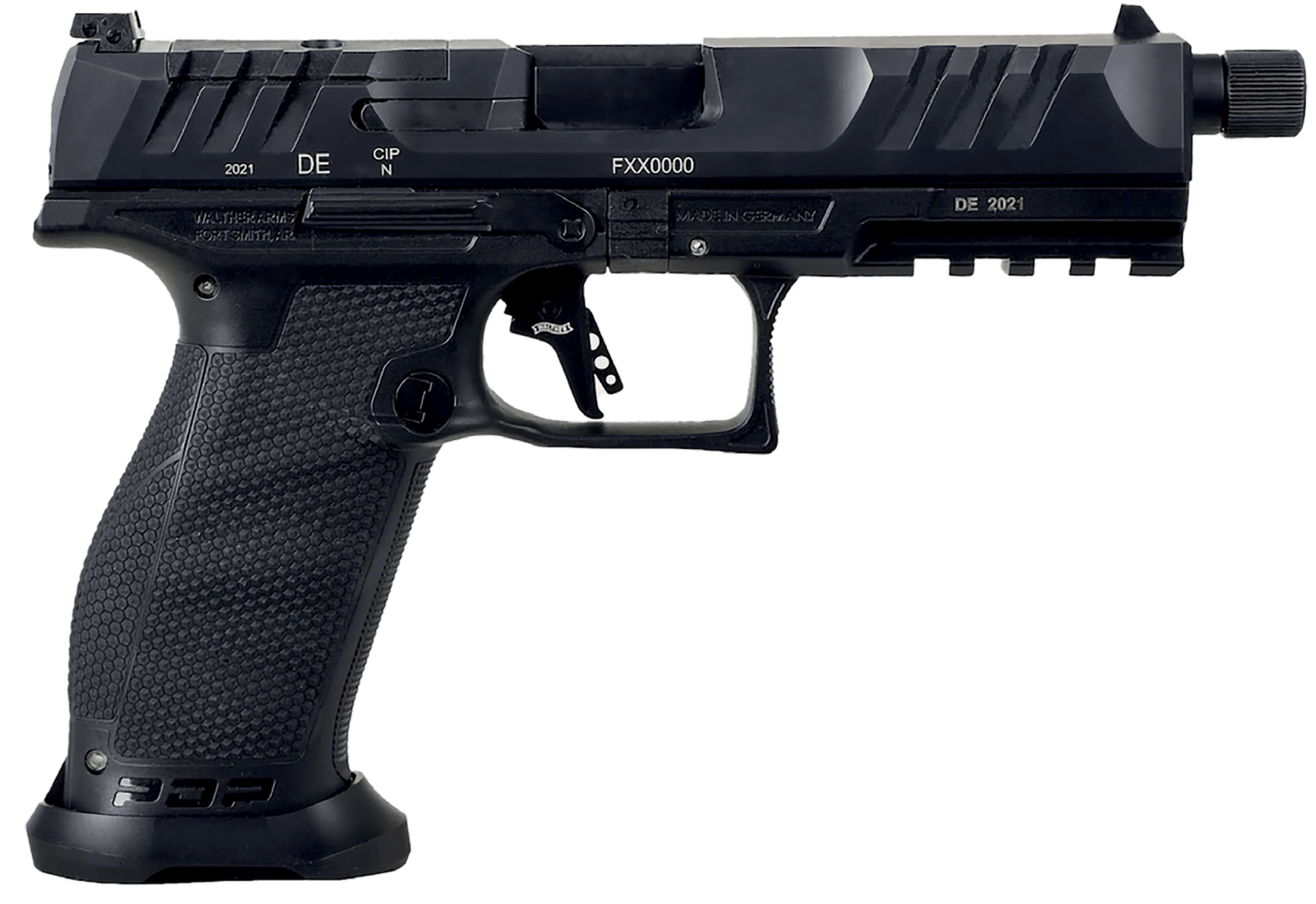 Walther Arms 2858142 PDP Pro SD 9mm Luger 10+1 5.10" Threaded Barrel, Black, Optic Cut/Serrated Slide, Polymer Frame with Pic. Rail, Performance Duty Grip, Flared Magwell