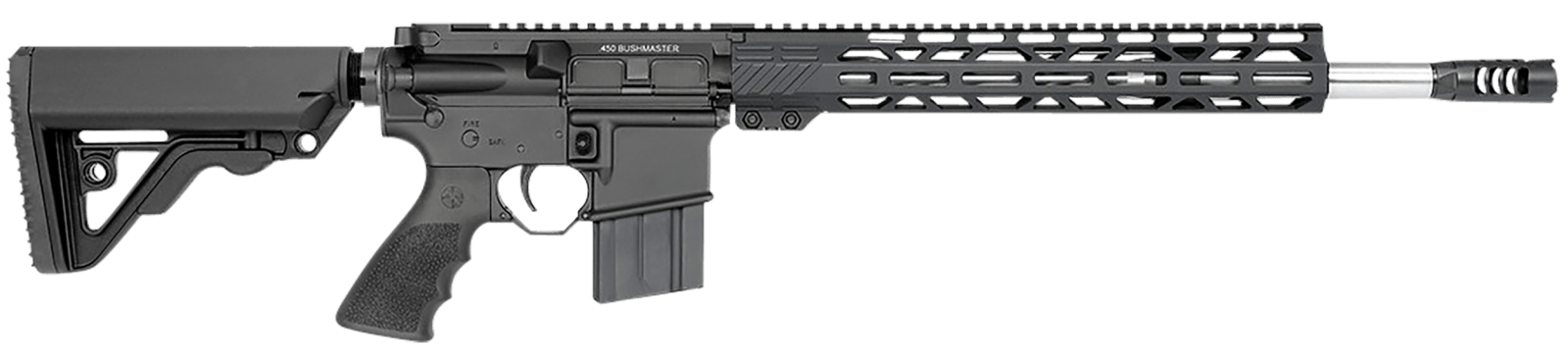Rock River Arms 450B1562V1 LAR-15M All Terrain Hunter 450 Bushmaster 5+1 16" Stainless Barrel, Black Rec, 13" M-LOK Handgaurd, OEM Operator CAR Stock & Muzzle Brake, Hogue Rubber Grip