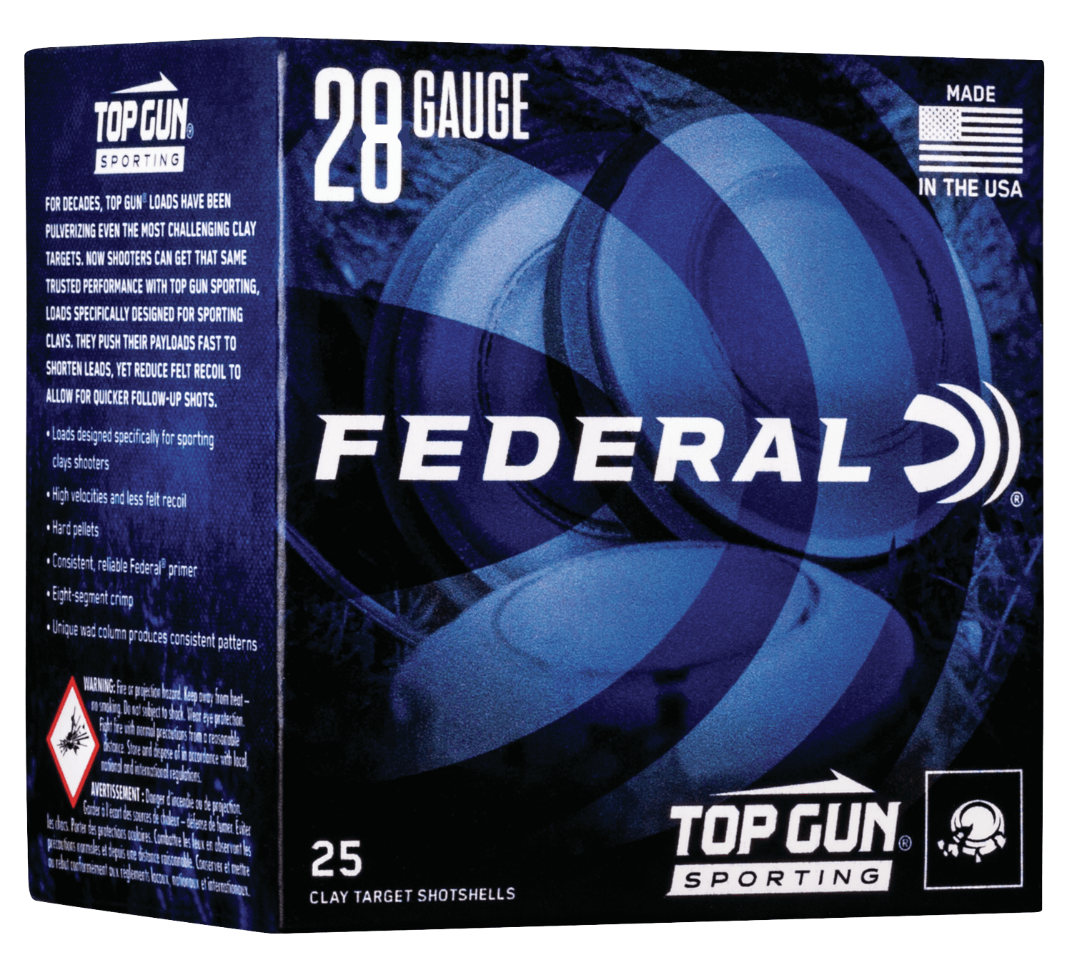 Federal TGS282175 Top Gun  28Gauge 2.75" 3/4oz 7.5Shot 25 Per Box/10 Case