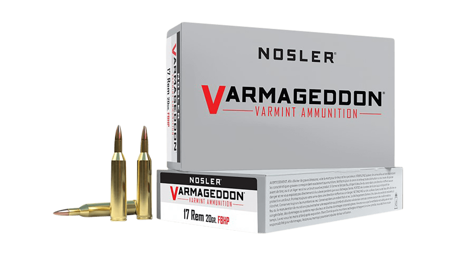 Nosler 65100 Varmageddon  17Rem 20gr Flat Base Hollow Point 20 Per Box/20 Case