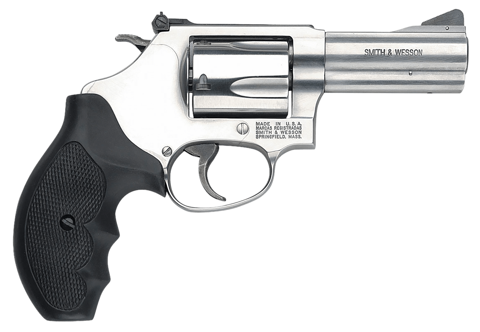 Smith & Wesson 162430 Model 60  357 Mag or 38 S&W Spl +P 5 Shot 3" Stainless Steel Barrel/Cylinder, Satin Stainless Steel J-Frame, Exposed Hammer, Polymer Grip