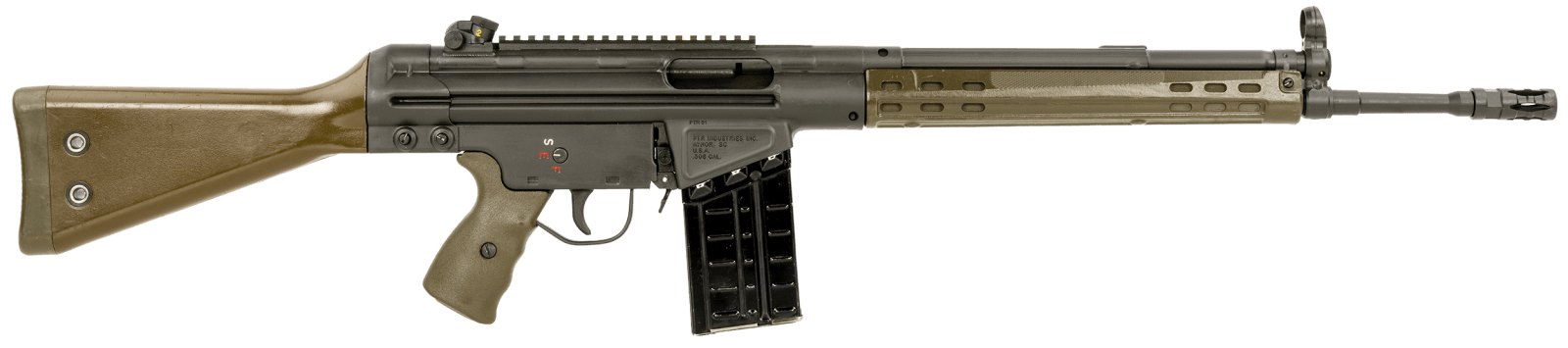 PTR 101 GIR  *Reconditioned 308 Win,7.62x51mm NATO 18" 20+1, Black Parkerized Reciever with Scope Mount, Green Synthetic Furniture (Stock May Be Blemished)