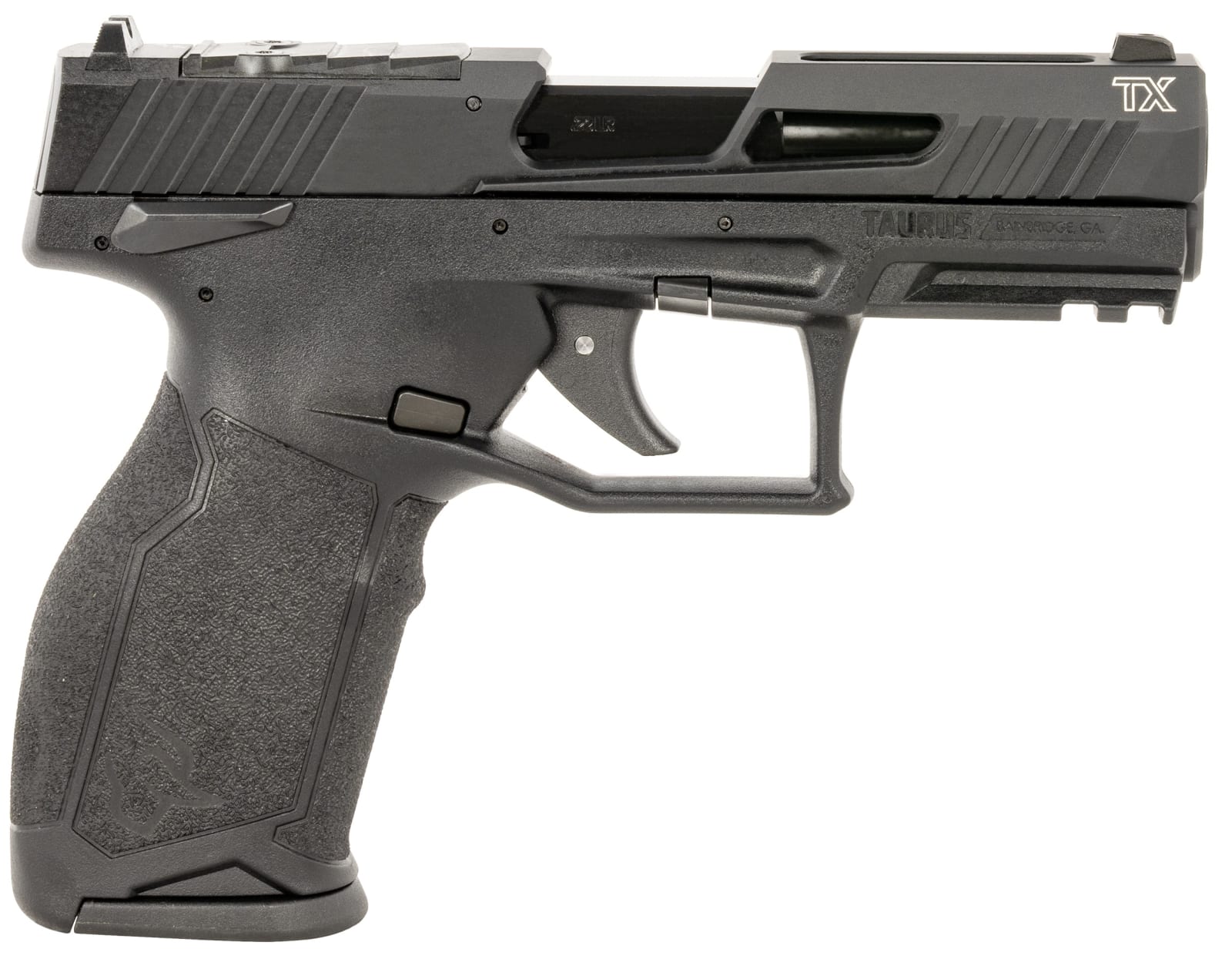 Taurus 12TX22P34110 TX22 T.O.R.O Gen 2 Full Size Frame 22 LR 10+1 4.10" Matte Black Steel Barrel, Black Hard Coat Anodized Optic Ready/Serrated Slide, Black Polymer Frame w/Picatinny Rail, Right Hand