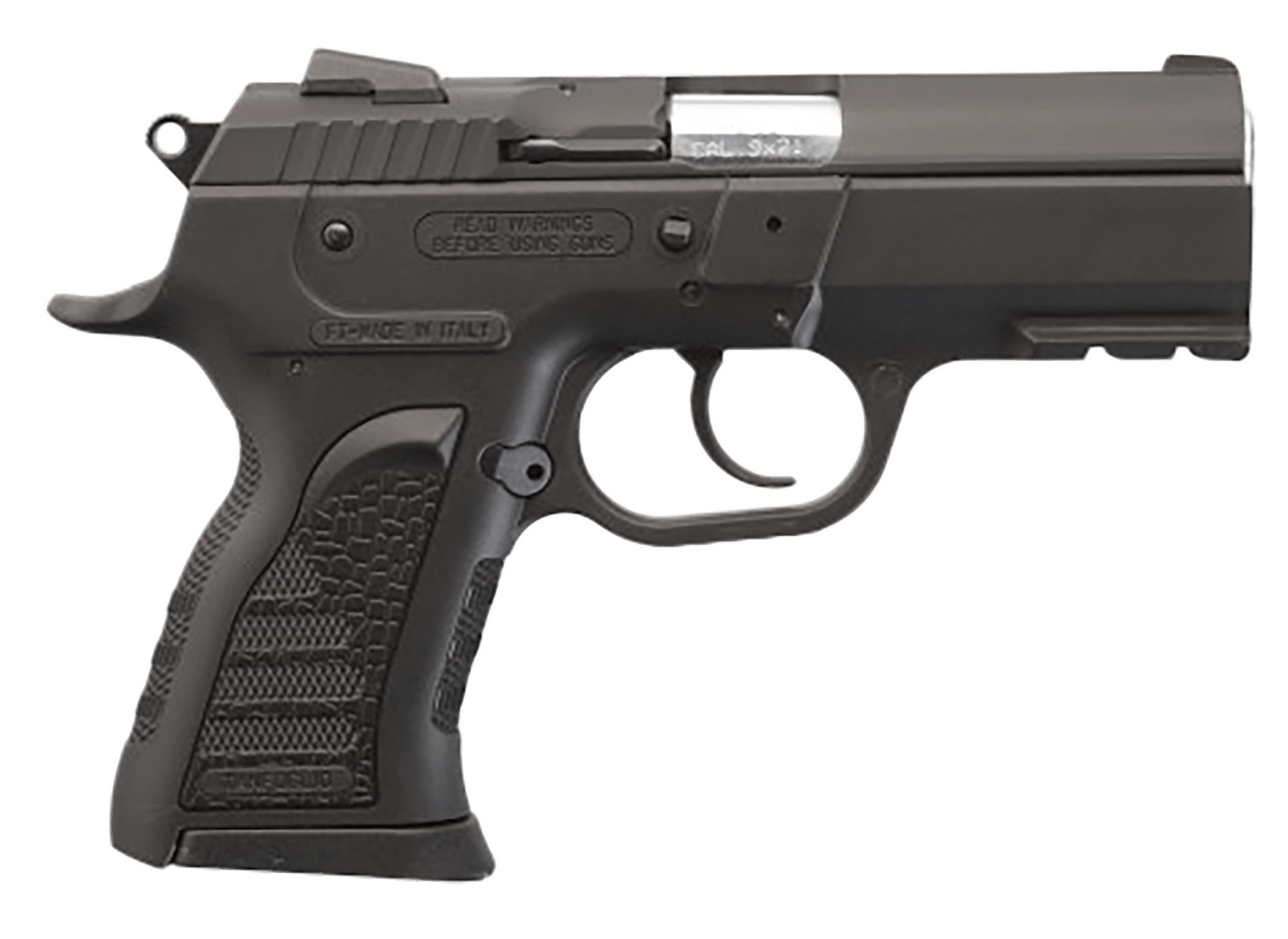 Tanfoglio TFCOMPACTF9 Force Plus Compact Frame 9mm Luger 13+1 3.60" Stainless Barrel, Black Steel Serrated Slide, Black Polymer Frame w/Picatinny Rail, Black Polymer Grip