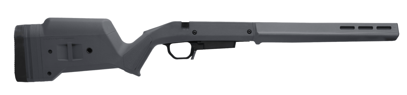 Magpul MAG1207GRY Hunter American Stock Gray Adjustable Synthetic Stock with Aluminum Chassis for Short Action Ruger American Right Hand Includes STANAG Mag Well