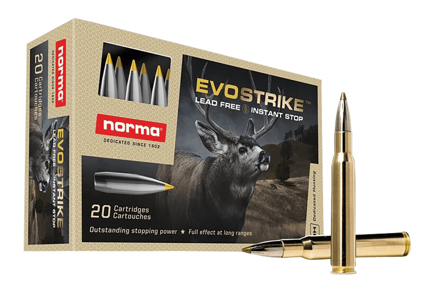 Norma Ammunition 20177342 Dedicated Hunting Evostrike 30-06Springfield 139gr Polymer Tip Boat Tail 20 Per Box/10 Case