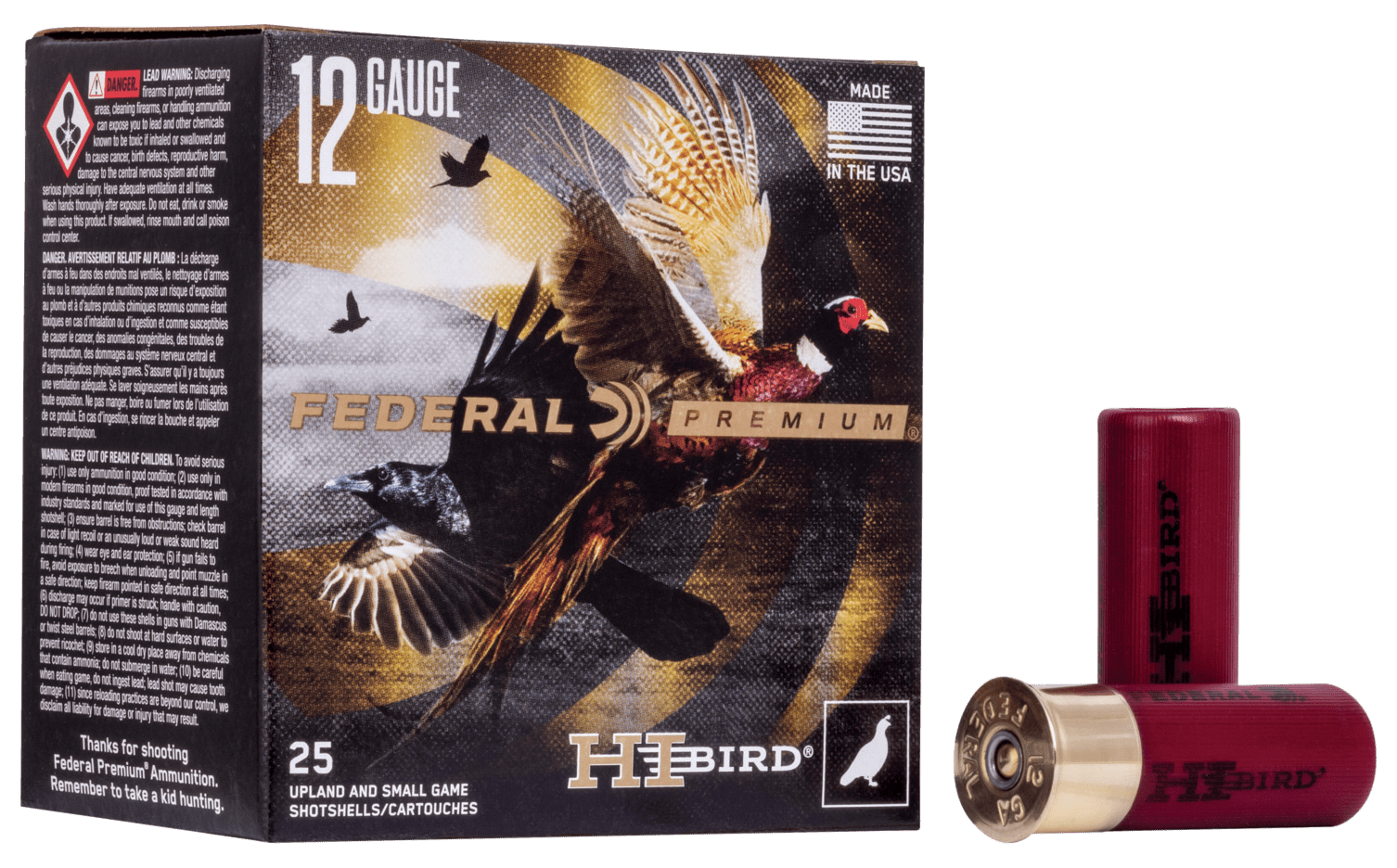 Federal HVF12H75 Premium Hi-Bird 12Gauge 2.75" 1 1/4oz 7.5Shot 25 Per Box/10 Case