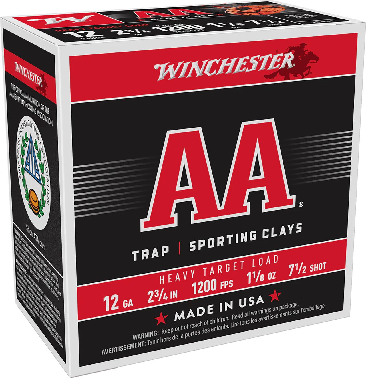 Winchester Ammo AAM127 AA Heavy 12Gauge 2.75" 1 1/8oz 7.5Shot 25 Per Box/10 Case