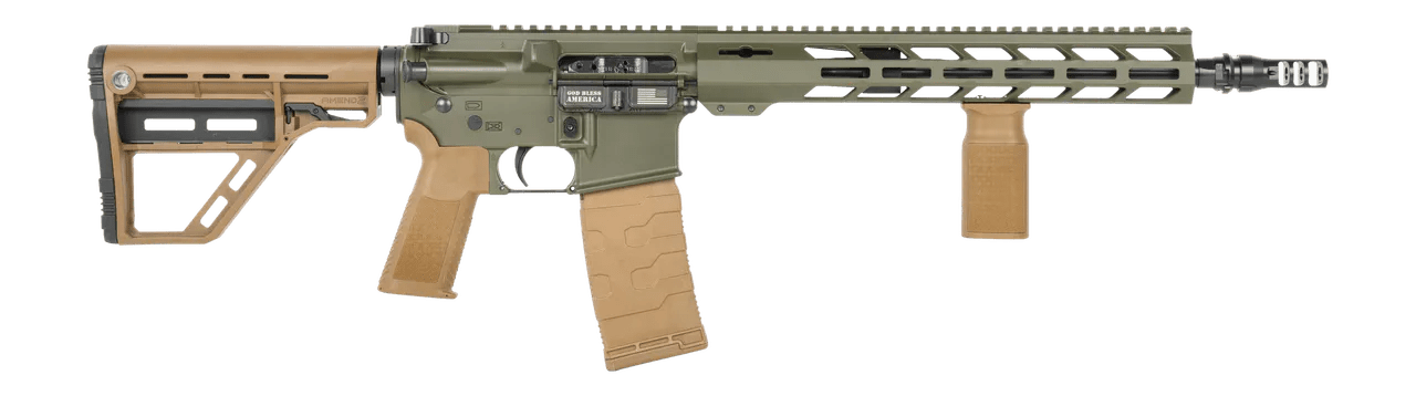 Patriot Ordnance Factory 02549 P-15 Base SMU 300 Blackout 30+1 13.75" Black Nitride Match Grade Barrel, Olive Drab Cerakote Aluminum Receiver w/Picatinny Rail, M-LOK Handguard, Amend2 Adjustable OD Gr