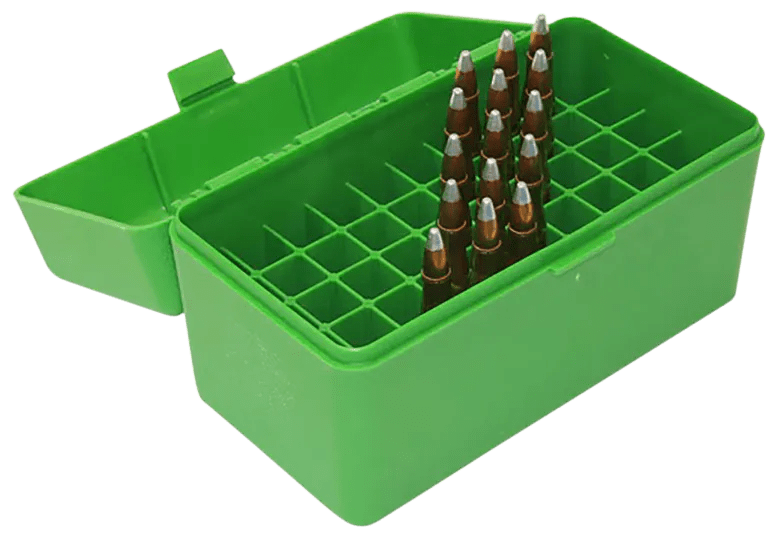 MTM Case-Gard RSS5010 Ammo Box Flip-Top 6mm PPC/7mm Green Polypropylene 50rd