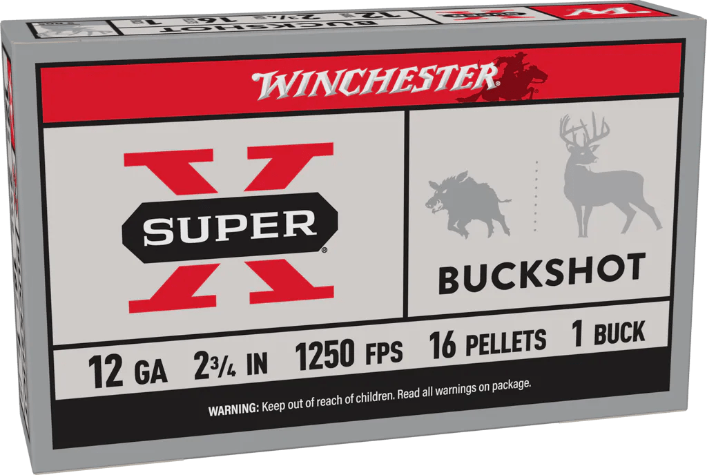 Winchester Ammo XB121 Super X  12Gauge 2.75" 1Buck Shot 5 Per Box/50 Case