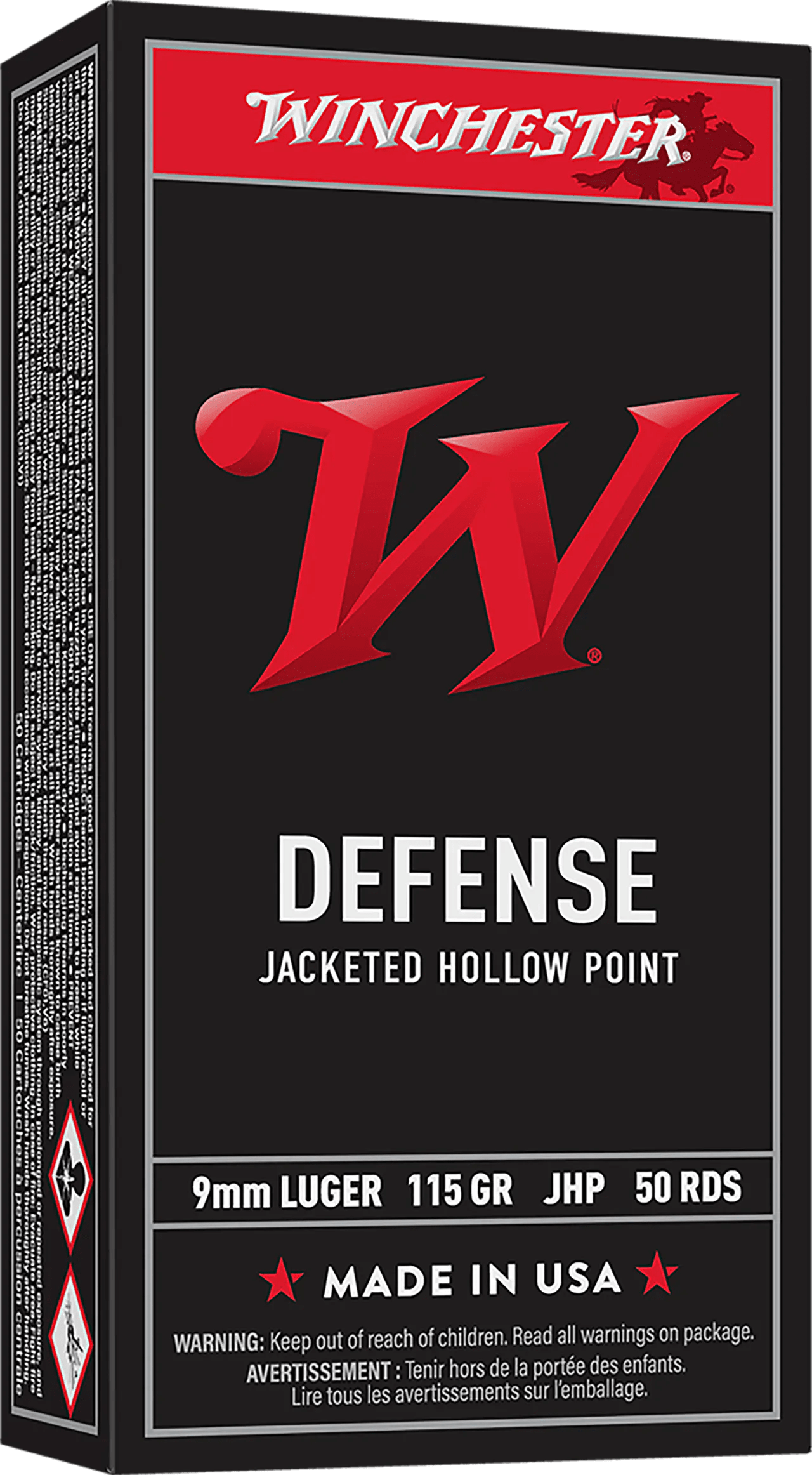 Winchester Ammo USA9JHP USA  9mmLuger 115gr Jacketed Hollow Point 50 Per Box/10 Case
