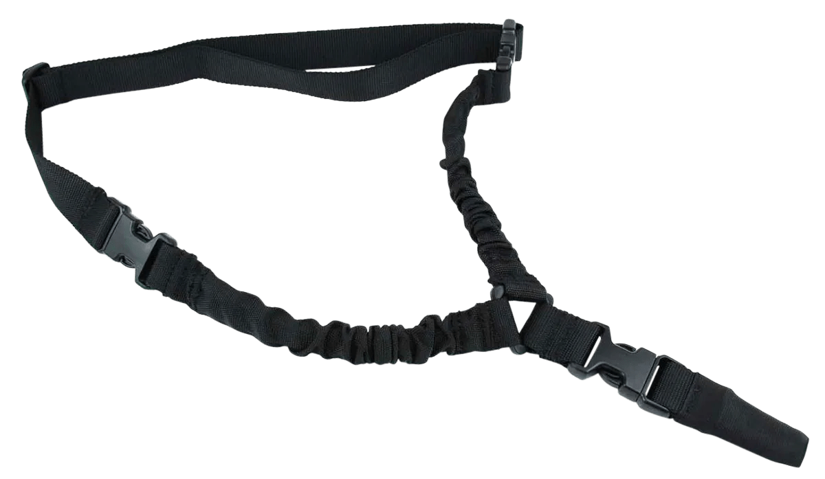 TacFire SL002B One Point Sling Black Nylon 30"-40" OAL Adjustable Double Bungee Rifle