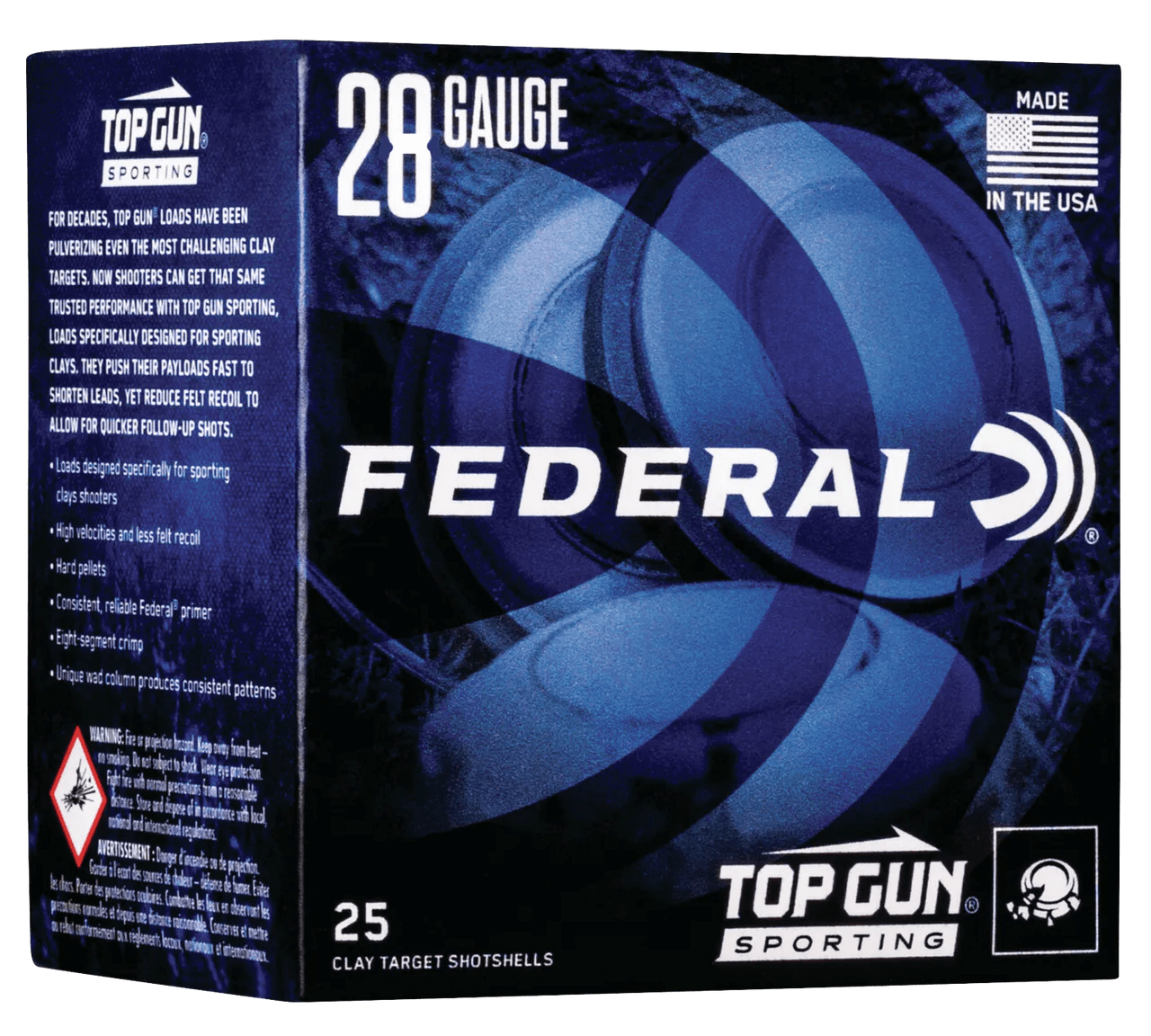 Federal TGS28218 Top Gun  28Gauge 2.75" 3/4oz 8Shot 25 Per Box/10 Case
