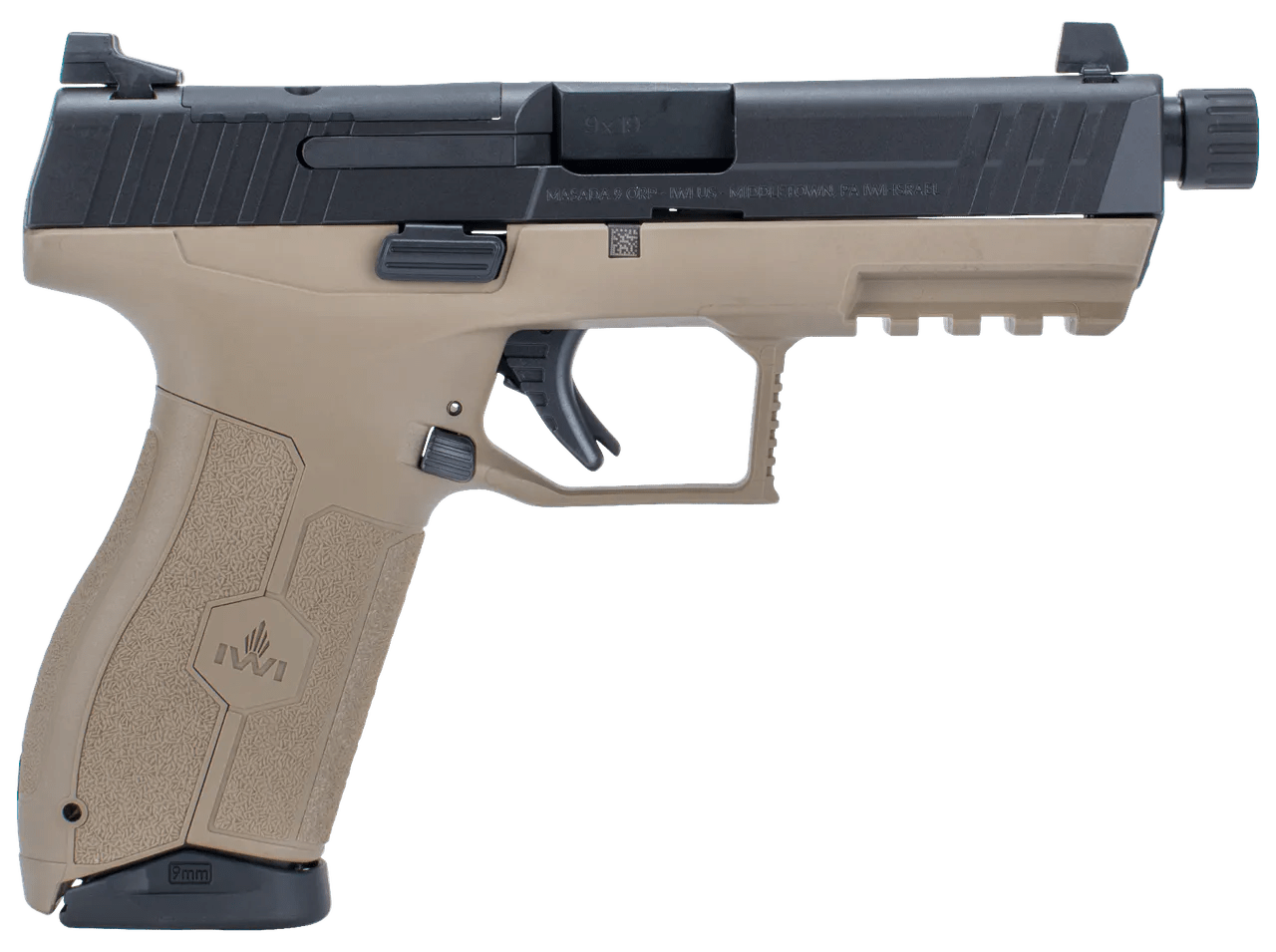 IWI US M9ORP17TFD MASADA 9mm Luger 4.60" TB 17+1 Flat Dark Earth Flat Dark Earth Interchangeable Backstrap Grip