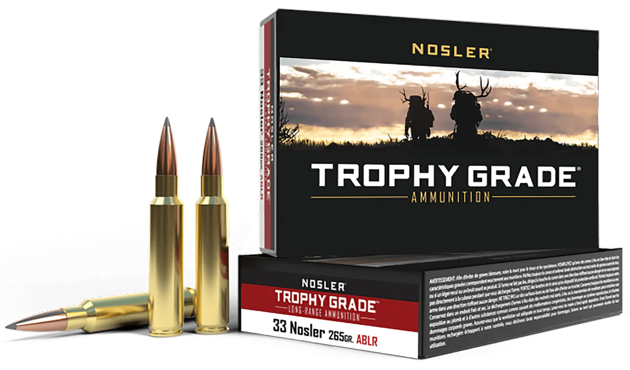 Nosler 60099 Trophy Grade Long-Range 33Nosler 265gr Nosler Spitzer AccuBond Long Range 20 Per Box/10 Case