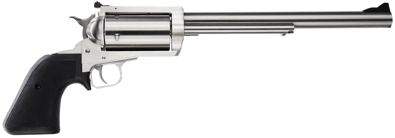 Magnum Research BFR4570 BFR Long Cylinder Large Frame 45-70 Gov 5 Shot, 10" Brushed Stainless Steel Barrel, Cylinder & Frame, Black Rubber Grip, Exposed Hammer