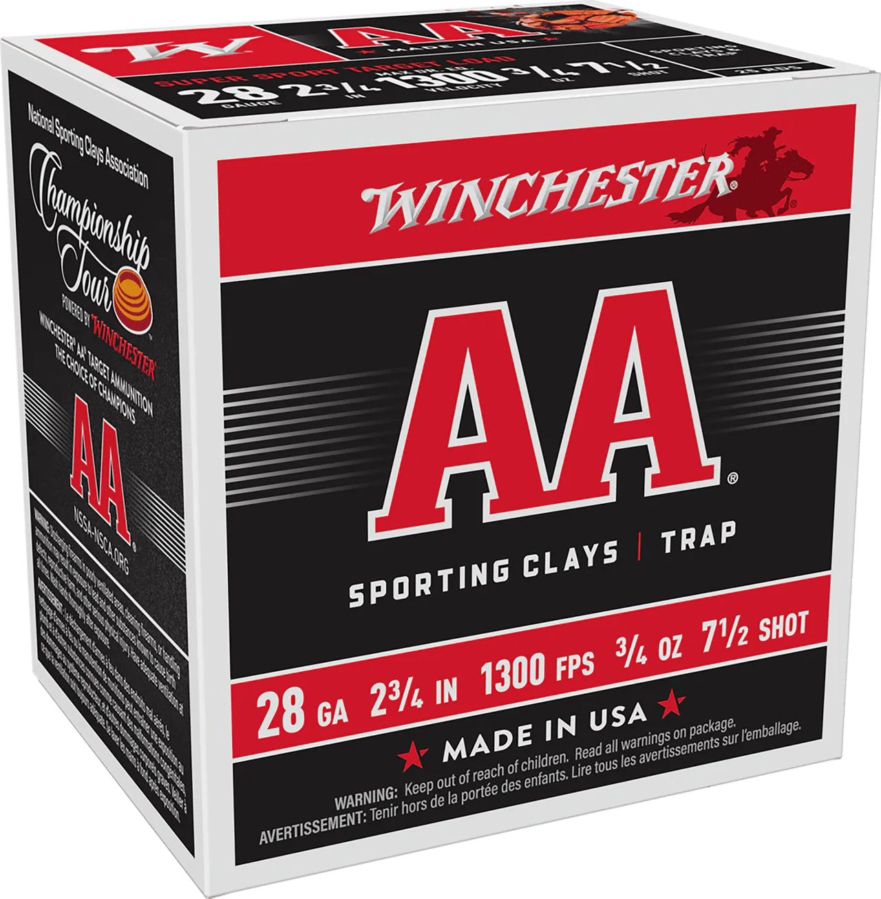 Winchester Ammo AASC287 AA Super Sport Sporting Clay 28Gauge 2.75" 3/4oz 7.5Shot 25 Per Box/10 Case