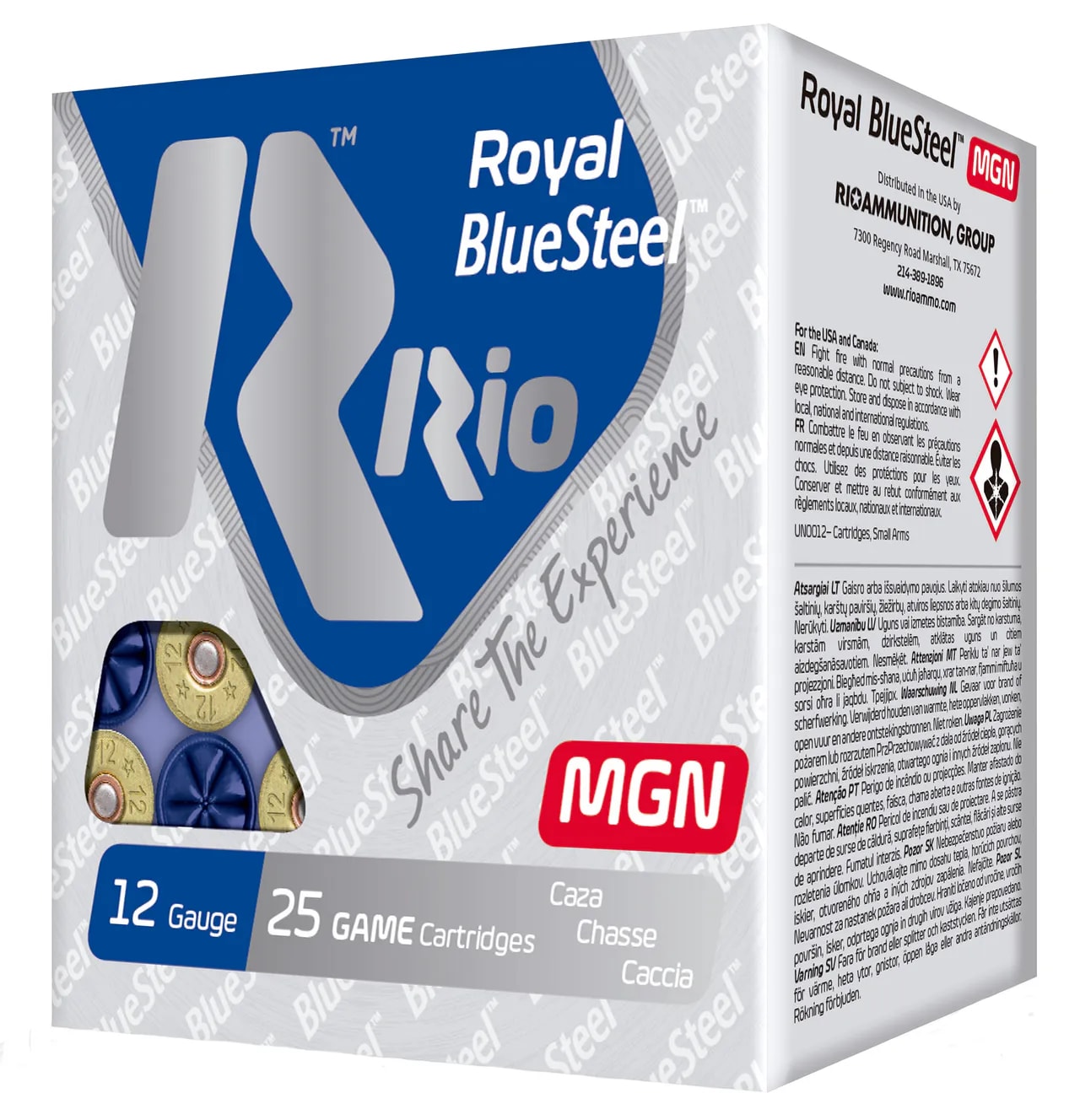 Rio Ammunition RBSM364 Royal BlueSteel Magnum 12Gauge 3" 1 1/4oz 4Shot 25 Per Box/10 Case