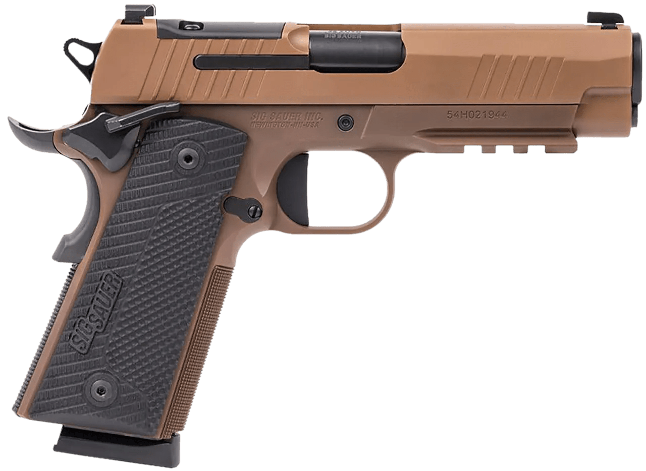 Sig Sauer 1911XCA45CXR3 1911 XCarry 45 ACP 8rd 5.75" Black DLC Coyote PVD Optic Ready Stainless Steel Slide Coyote PVD Black G10 Grip