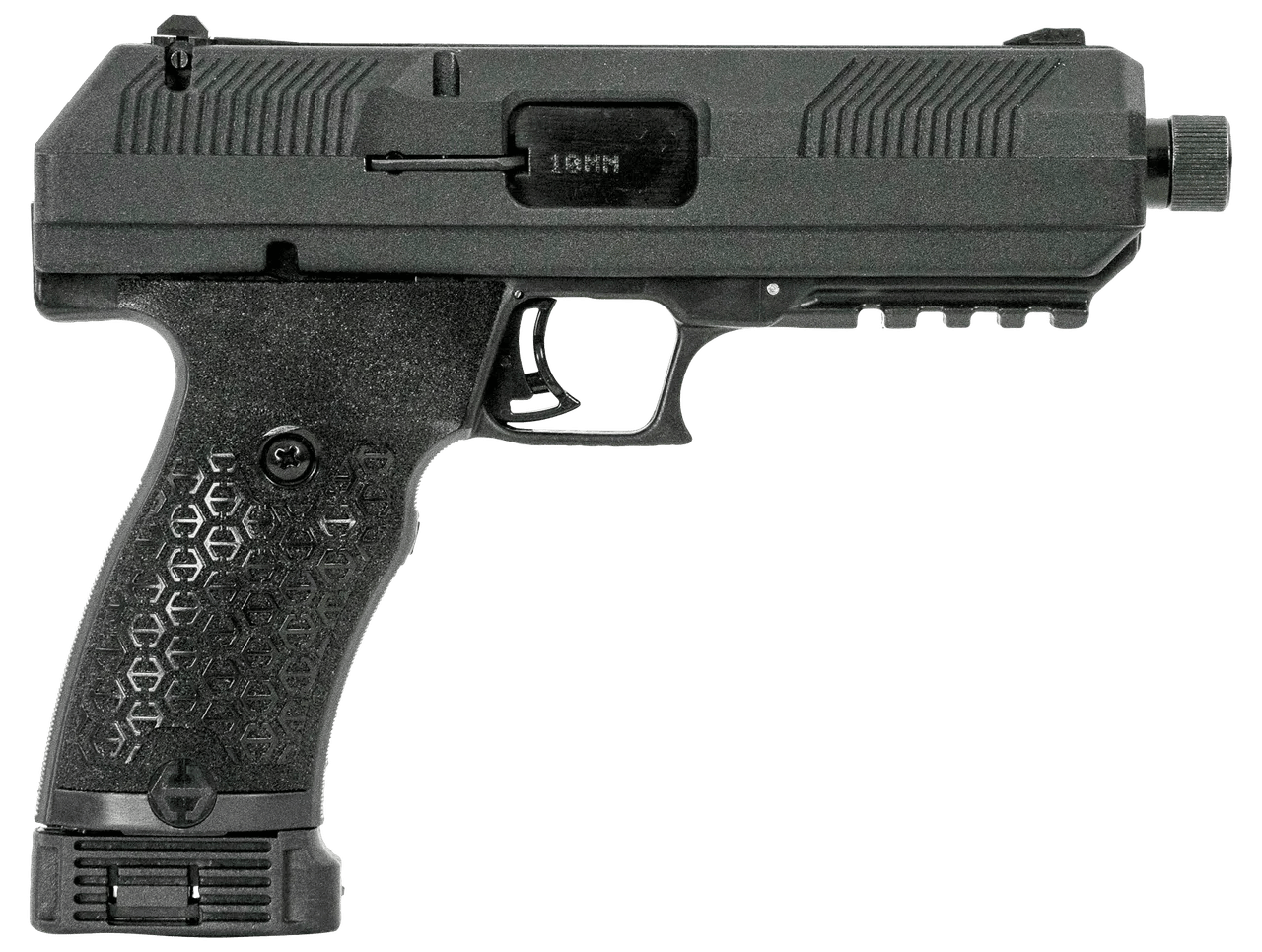 Hi-Point JXP10 JXP 10mm Auto 10+1, 5.20" Black Steel Threaded Barrel, Black Powder Coated YC9 Styled/Serrated Steel Slide, Black Polymer Frame w/Picatinny Rail, Black Textured Polymer Grip