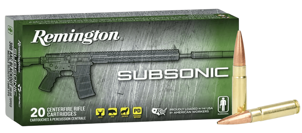 Remington Ammunition 28430   300Blackout 220gr Open Tip Flat Base 20 Per Box/10 Case