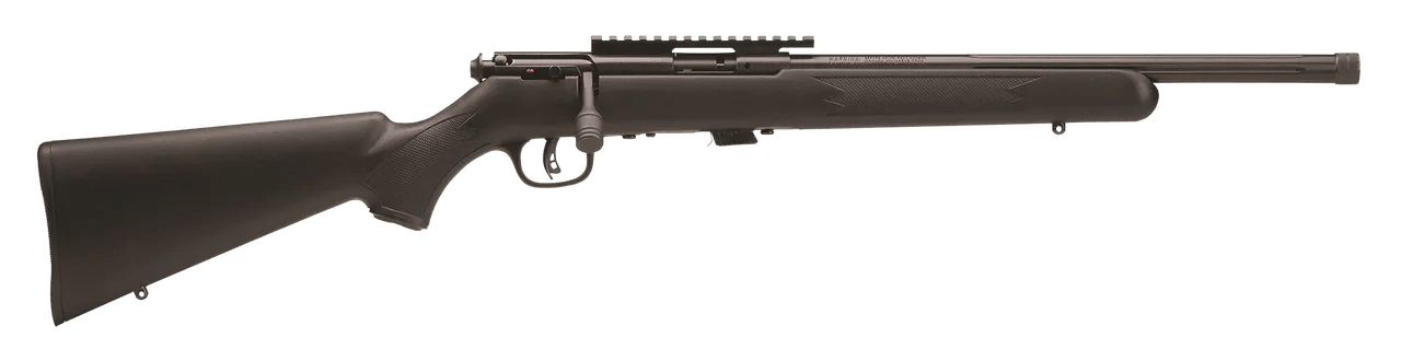 Savage Arms 96699 93R17 FV-SR Full Size 17 HMR 5+1 16.50" Matte Black Heavy Threaded Barrel, Matte Black Picatinny Rail Carbon Steel Receiver, Matte Black Fixed Varmint Synthetic Stock, Right Hand