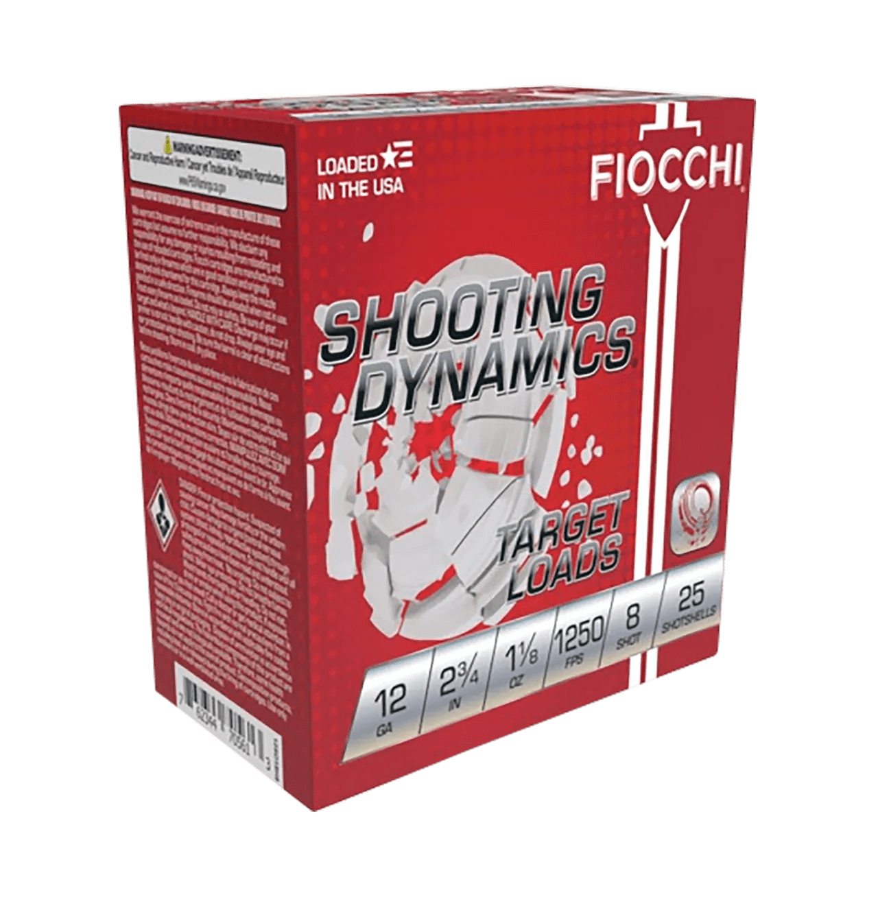 Fiocchi 12SD18X8 Shooting Dynamics  12Gauge 2.75" 1 1/8oz 8Shot 25 Per Box/10 Case
