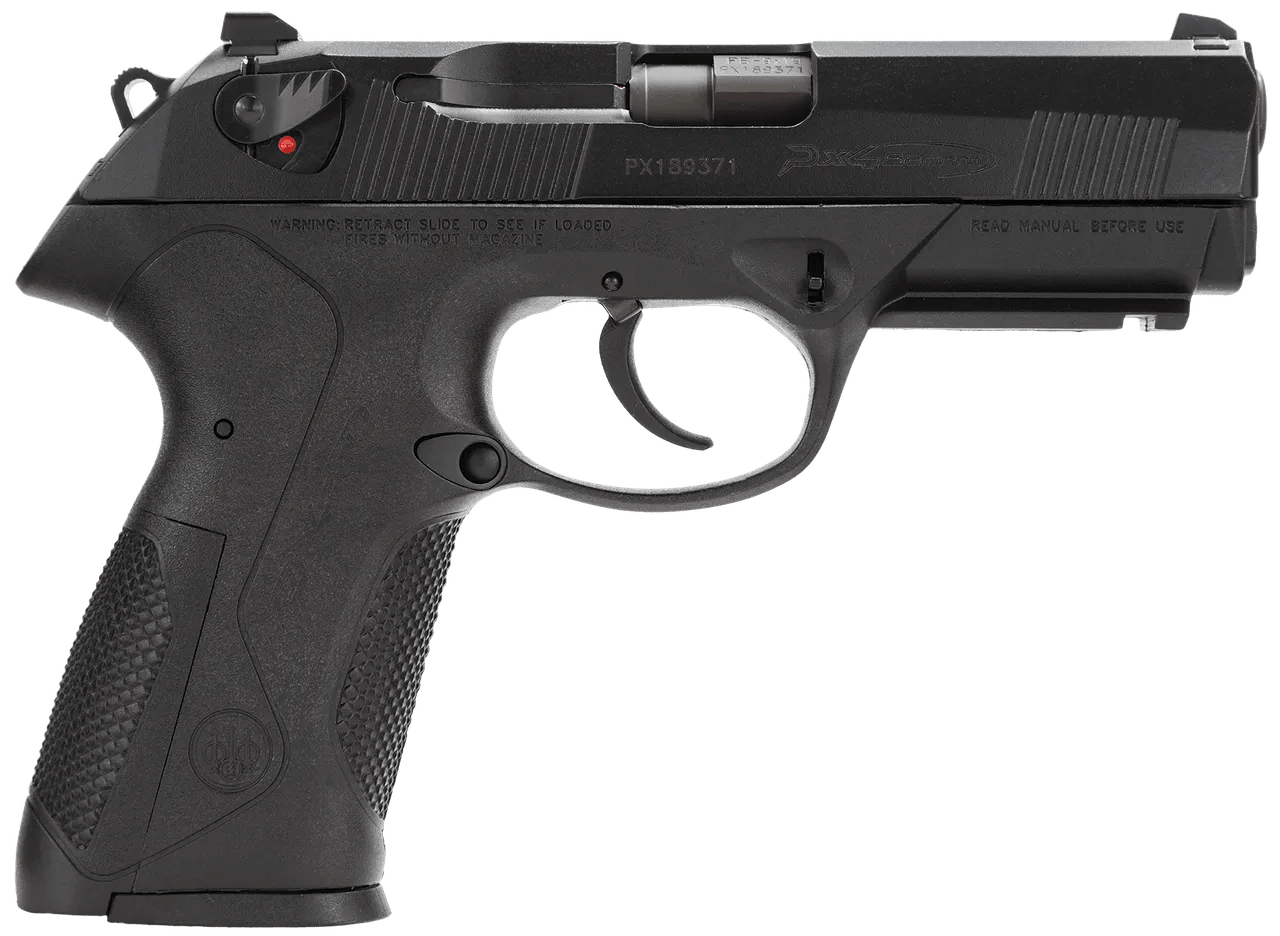 Beretta USA JXF9F21 Px4 Storm Full Size Frame 9mm Luger 17+1, 4.10" Black Steel Barrel, Black Bruniton Serrated Steel Slide, Black Polymer Frame w/Picatinny Rail, Ambidextrous