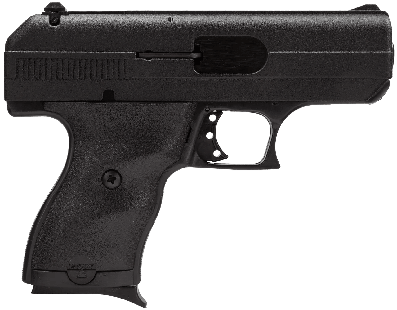 Hi-Point 00916 C9 9mm Luger 8+1, 3.50" Black Steel Barrel, Black Powder Coated Serrated Steel Slide, Black Polymer Frame & Grip