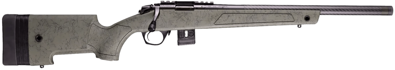 Bergara Rifles BMR008 BMR-X Carbon Fiber 22 LR 10+1 18" Carbon Fiber Threaded Barrel, Black Cerakote Picatinny Rail Steel Receiver, Adj LOP Black w/Green Webbing Synthetic Stock