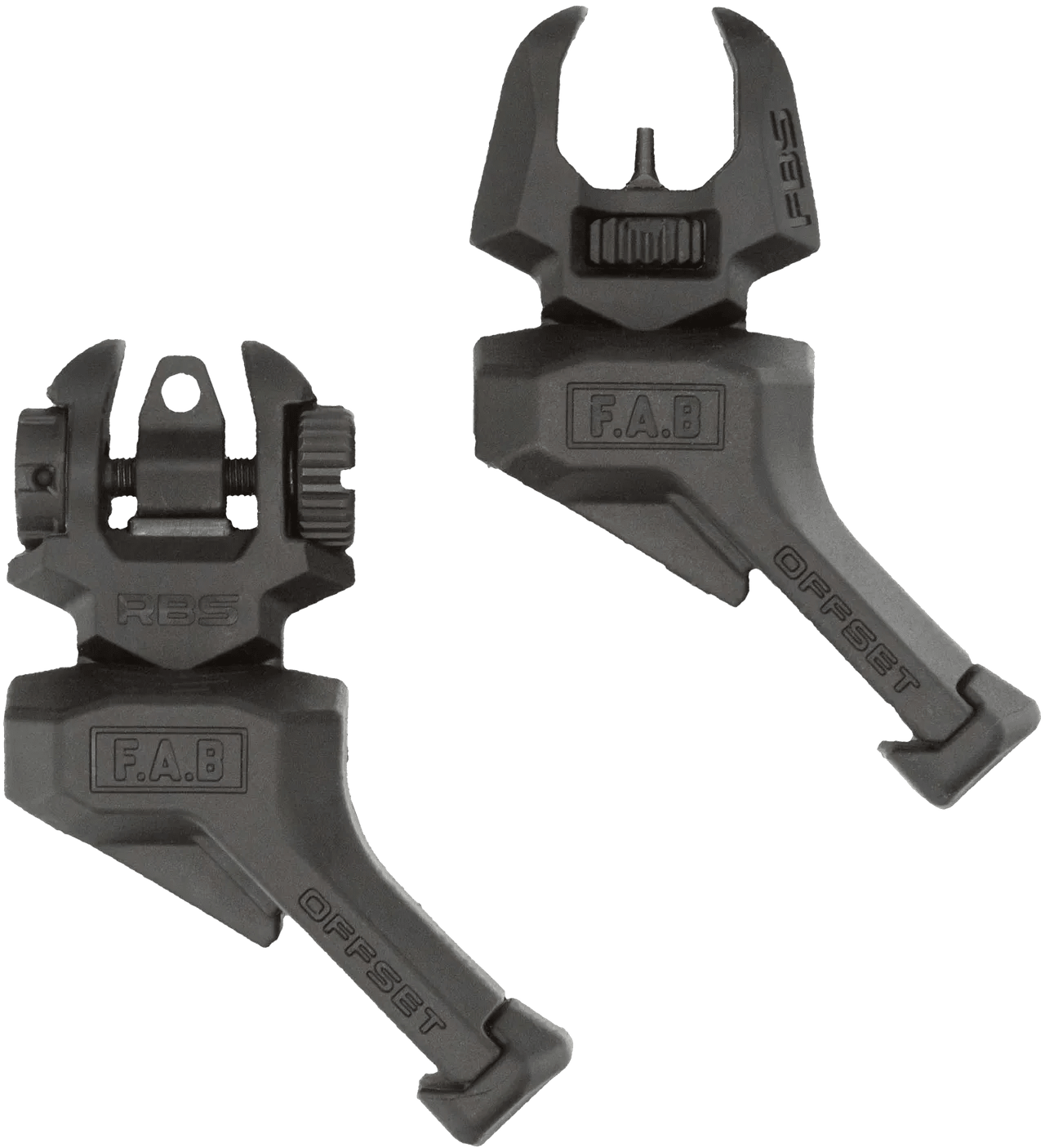 FAB Defense FXFRBSOSB Front and rear Set of Offset Flip-Up Sights Black