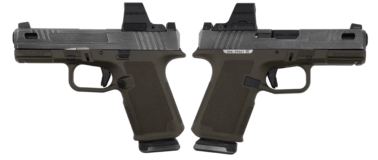 RUGER RXM 9MM PISTOL 4" PORTED BBL ODG/CRUSHED SILVER MAGPUL EHG, O.R. 2-15RD MAGS