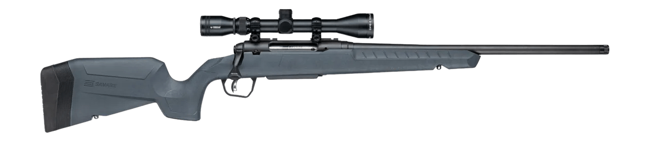 Savage Arms 33174 Axis 2 XP 243 Win 4+1 20" Matte Black Carbon Steel Threaded Barrel. Drilled & Tapped Receiver, Gray Synthetic Fixed w/Pistol Grip Stock, 3-9x40mm Duplex Scope, Right Hand