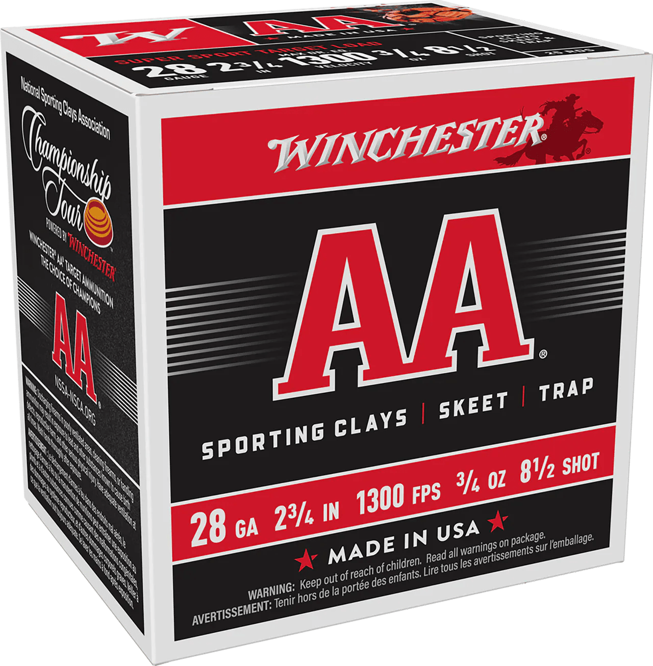Winchester Ammo AASC2885 AA Super Sport Sporting Clay 28Gauge 2.75" 3/4oz 8.5Shot 25 Per Box/10 Case