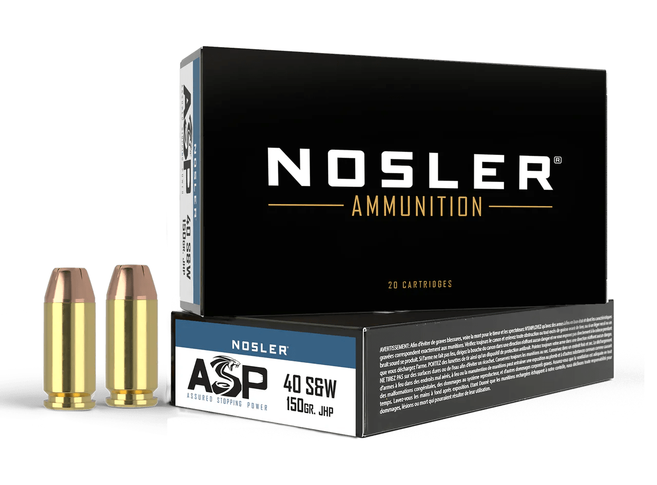 Nosler 51181 Assured Stopping Power Handgun 40S&W 150gr Jacketed Hollow Point 50 Per Box/10 Case