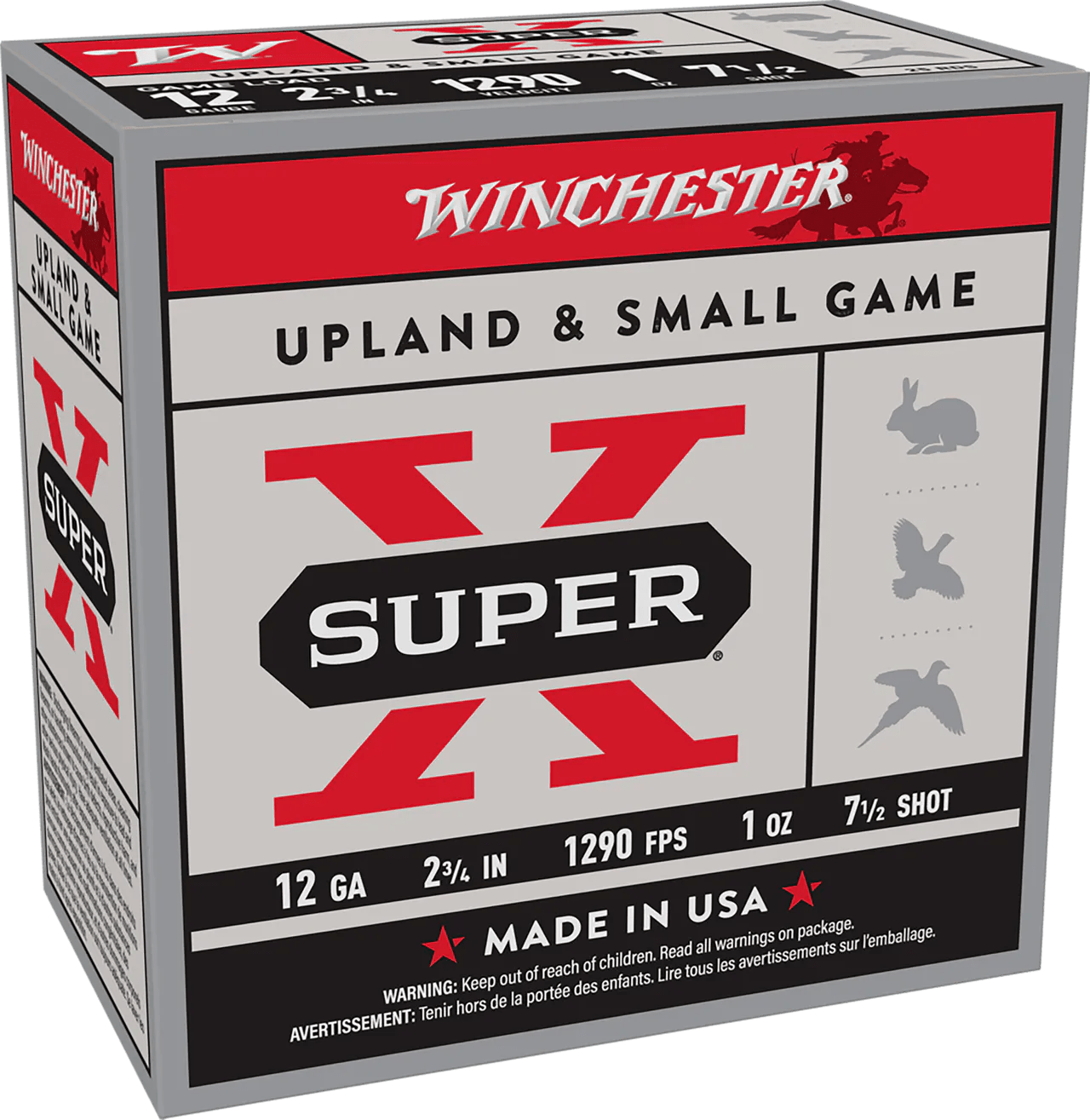 Winchester Ammo XU127 Super X Game Load 12Gauge 2.75" 1oz 7.5Shot 25 Per Box/10 Case