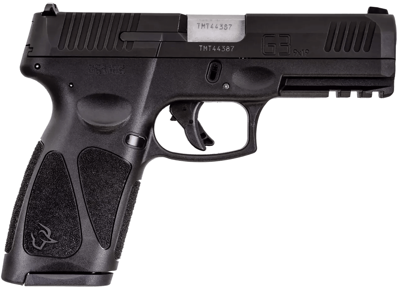 Taurus 1G3B94115 G3  Full Size Frame 9mm Luger 15+1 4" Matte Stainless Steel Barrel, Matte Black Tenifer Serrated Steel Slide, Black Polymer Frame w/Picatinny Rail, Black Polymer Grip, Right Hand