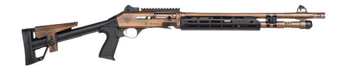 Panzer Arms PAM4CSBRBTMFSS M4 Speed Pro 12 Gauge Semi-Auto 3" 5+1 18.50" Distressed Copper Ported Barrel, Distressed Copper w/Bronze Titanium Accents Aluminum Receiver w/Picatinny Rail Receiver, Skele