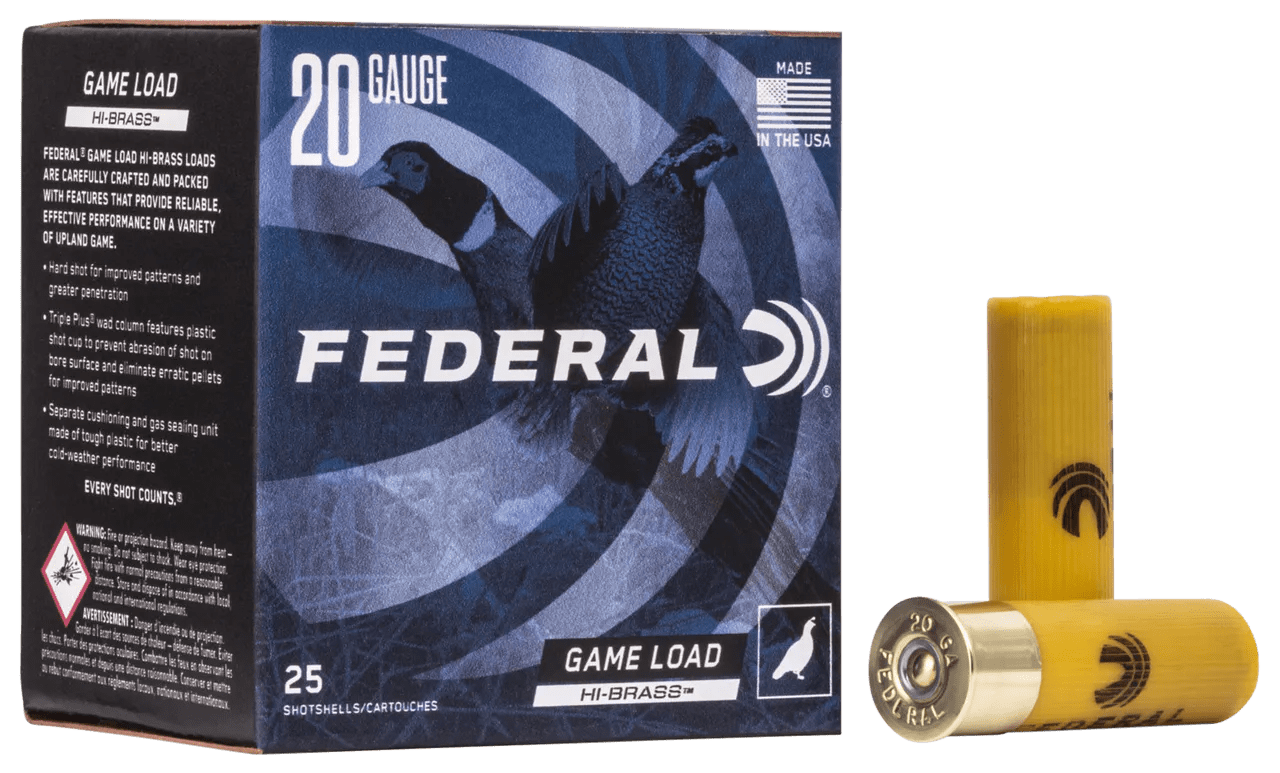 Federal H2044 Game-Shok High Brass 20Gauge 2.75" 1oz 4Shot 25 Per Box/10 Case